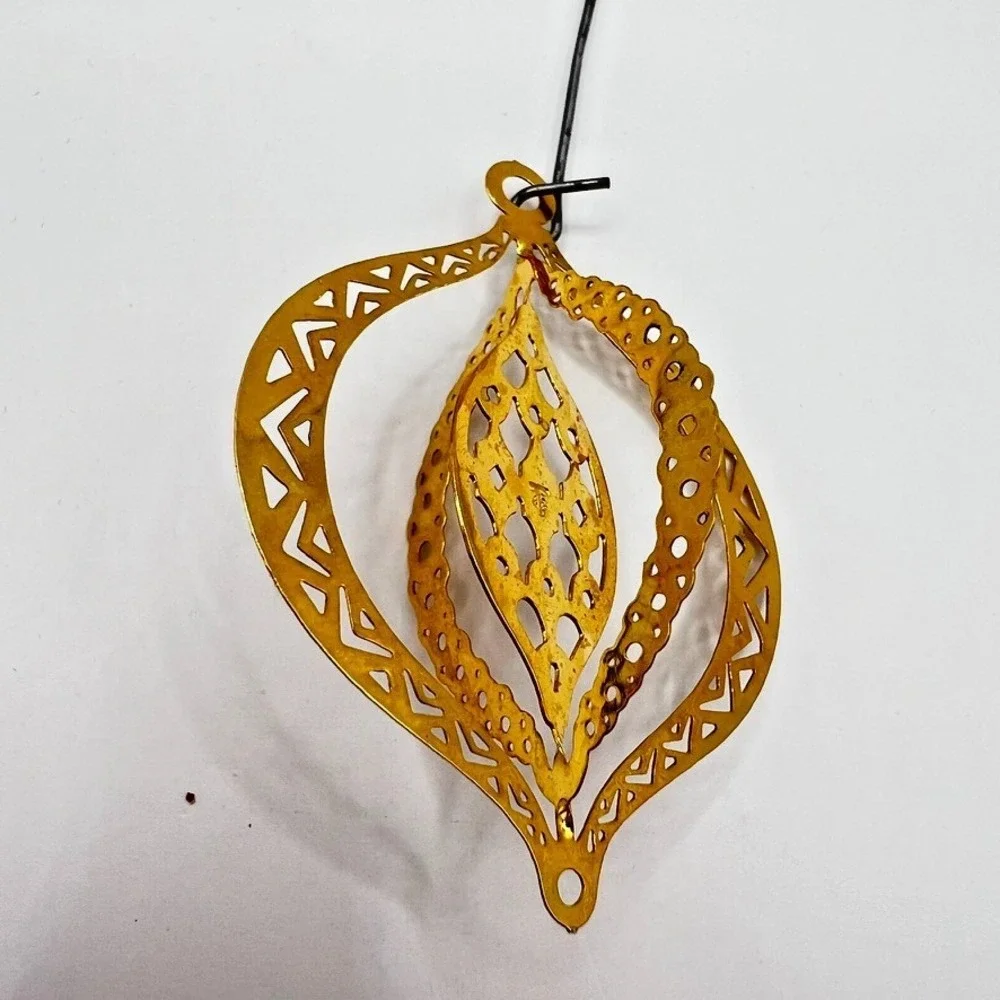 Vtg Tammy Trims Christmas Ornament Mistletoe 24K gold trim # T1012-C